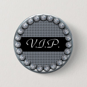 Badge Rond 5 Cm Bouton de modèle de VIP avec de l'argent et des