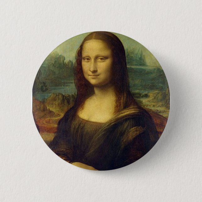 Badge Rond 5 Cm Bouton de Mona Lisa (Devant)
