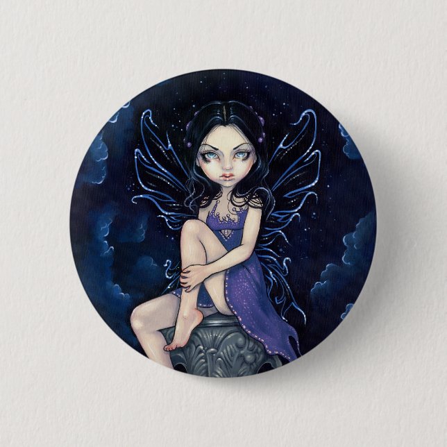 Badge Rond 5 Cm Bouton "de morelle merveilleuse" (Devant)