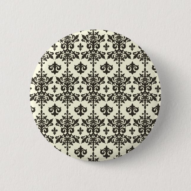 Badge Rond 5 Cm Bouton de motif de Fleur (Devant)