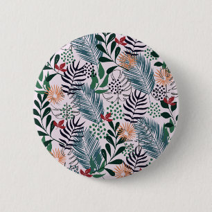 Badge Rond 5 Cm Bouton de motif floral