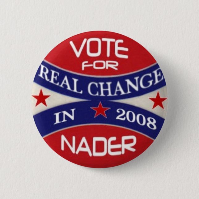 Badge Rond 5 Cm Bouton de Nader 2008 (Devant)