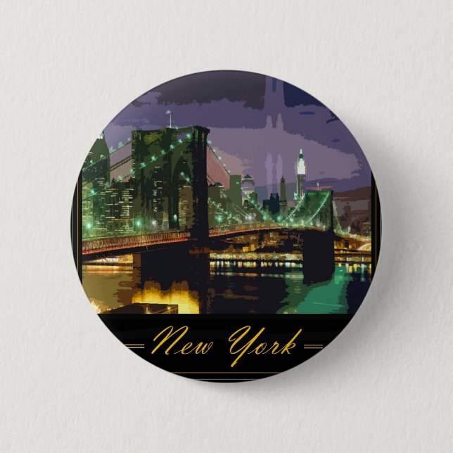 Badge Rond 5 Cm bouton de New York (Devant)