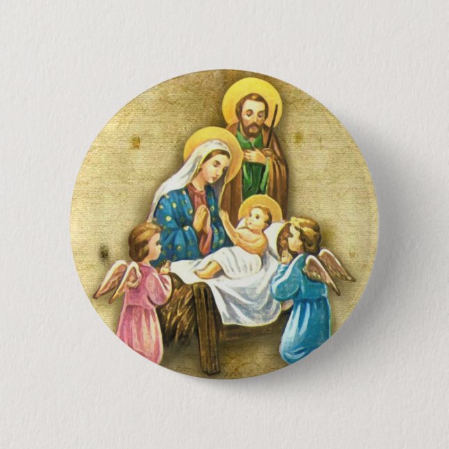 Badge Rond 5 Cm Bouton de Noël (Devant)