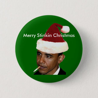 Badge Rond 5 Cm Bouton de Noël d'Obama (T-shirt anti obama de
