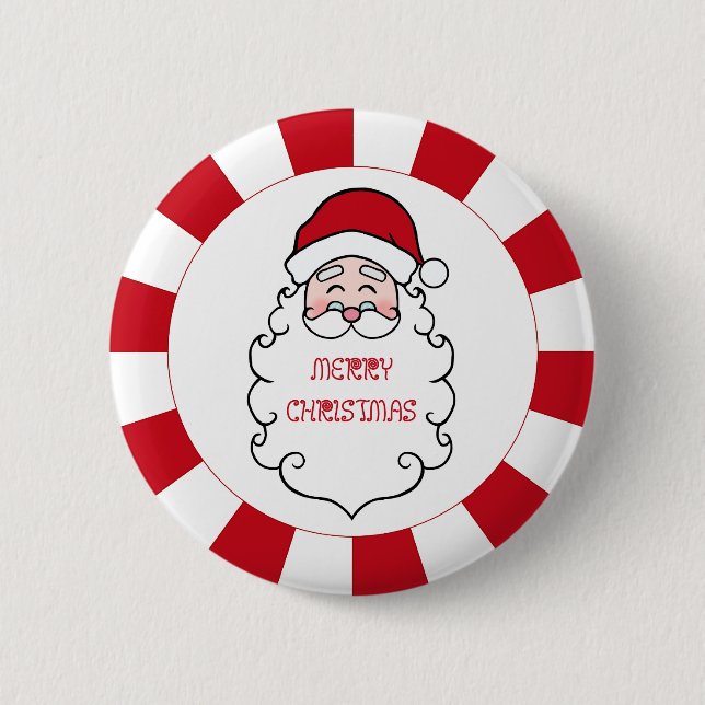 Badge Rond 5 Cm Bouton de Noël du Père Noël (Devant)