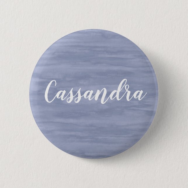 Badge Rond 5 Cm Bouton de nom bleu dégradé (Devant)