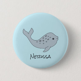 Badge Rond 5 Cm Bouton de nom de l'Narwhal sans broche