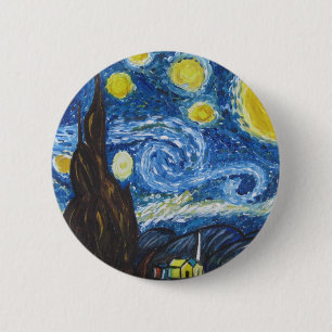 Badge Rond 5 Cm Bouton de nuit étoilée