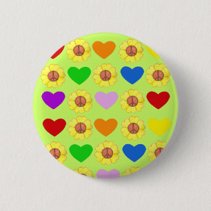 Badge Rond 5 Cm Bouton de paix d'arc-en-ciel
