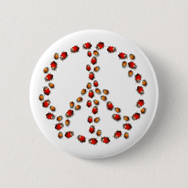 Badge Rond 5 Cm Bouton de paix de coccinelle (Devant)