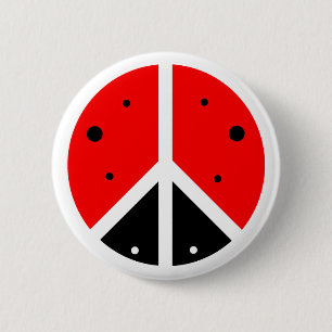 Badge Rond 5 Cm Bouton de paix de coccinelle