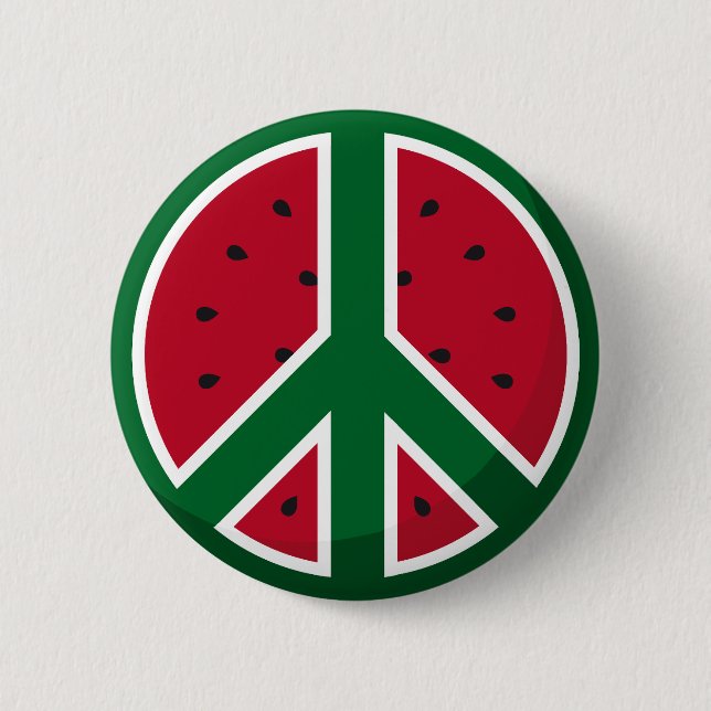 Badge Rond 5 Cm Bouton de paix de pastèque (Devant)