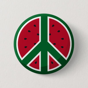Badge Rond 5 Cm Bouton de paix de pastèque