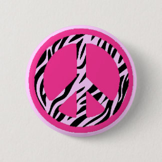 Badge Rond 5 Cm Bouton de paix de zèbre