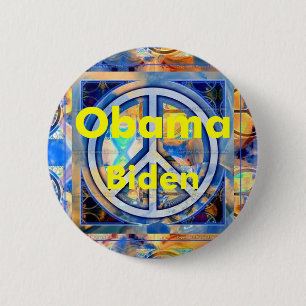 Badge Rond 5 Cm Bouton de PAIX d'Obama Biden
