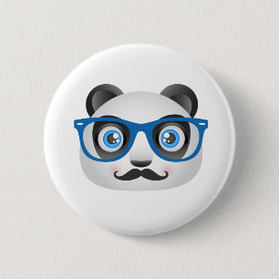 Badge Rond 5 Cm Bouton de panda de hippie