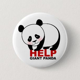 Badge Rond 5 Cm Bouton de panda géant d'aide