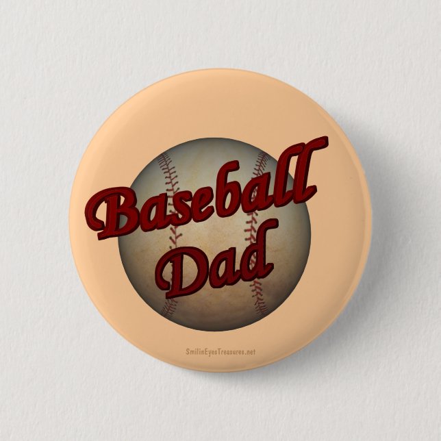 Badge Rond 5 Cm Bouton de papa de base-ball (Devant)
