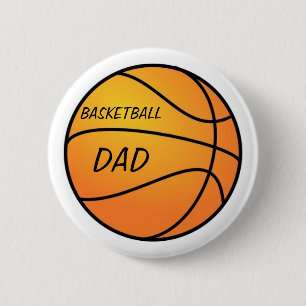 Badge Rond 5 Cm Bouton de papa de basket-ball