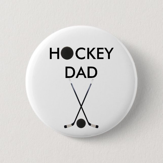 Badge Rond 5 Cm bouton de papa d'hockey (Devant)