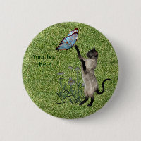 Bouton de papillon de chat siamois