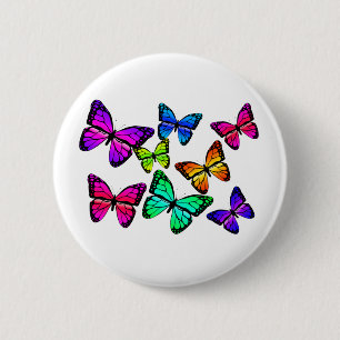 Badge Rond 5 Cm Bouton de papillons