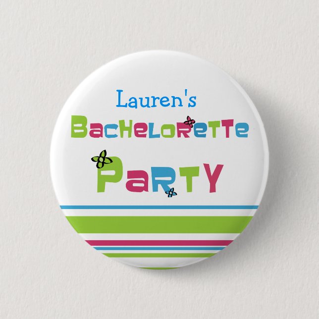 Badge Rond 5 Cm Bouton de partie de bachelorette personnalisable (Devant)