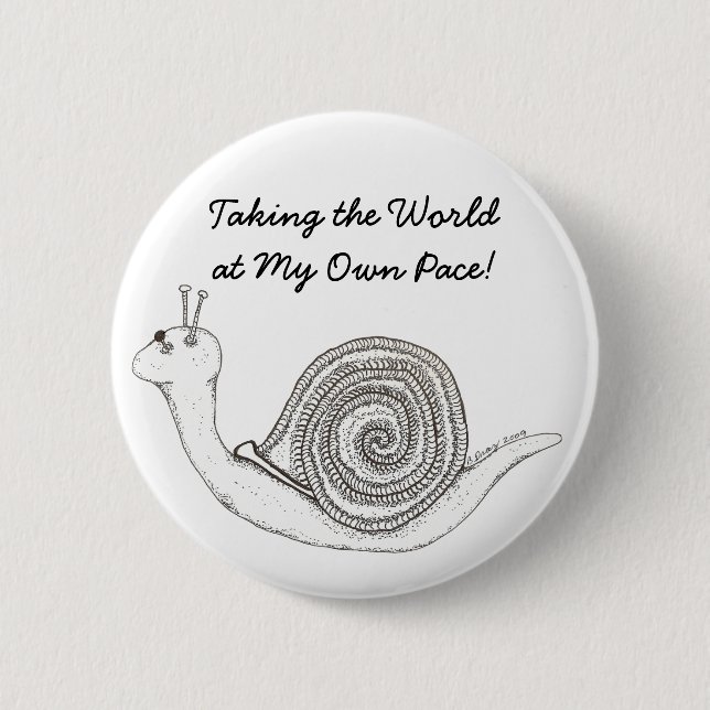 Badge Rond 5 Cm Bouton de pas de tortue (Devant)