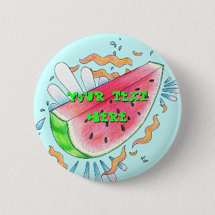Badge Rond 5 Cm Bouton de pastèque sauvage