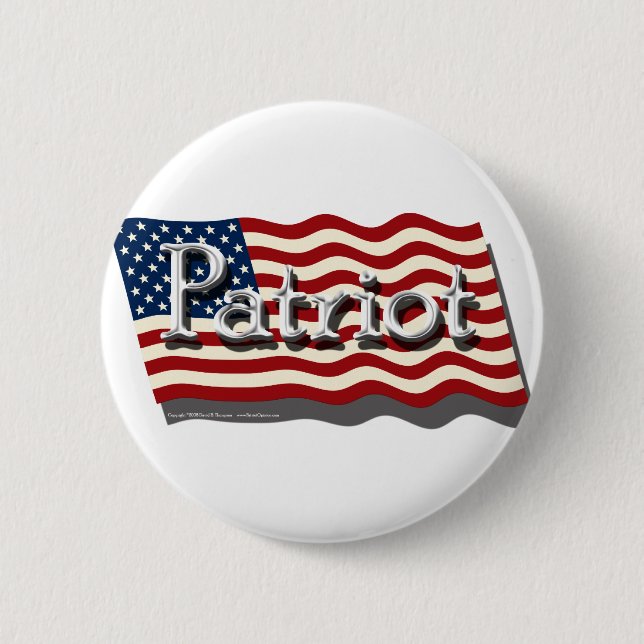 Badge Rond 5 Cm Bouton de patriote (argent) (Devant)