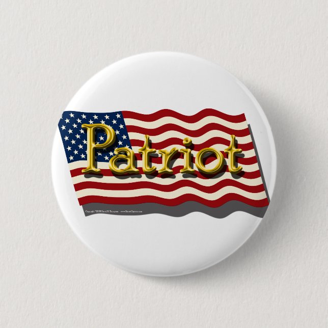 Badge Rond 5 Cm Bouton de patriote (or) (Devant)