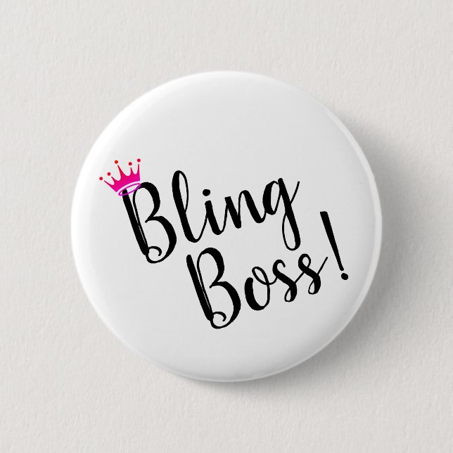 Badge Rond 5 Cm Bouton de patron de Bling (Devant)