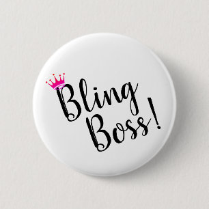 Badge Rond 5 Cm Bouton de patron de Bling