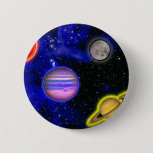 Badge Rond 5 Cm Bouton de peinture de l'espace
