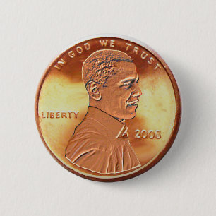 Badge Rond 5 Cm Bouton de penny d'Obama