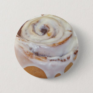 Badge Rond 5 Cm Bouton de petit pain de cannelle
