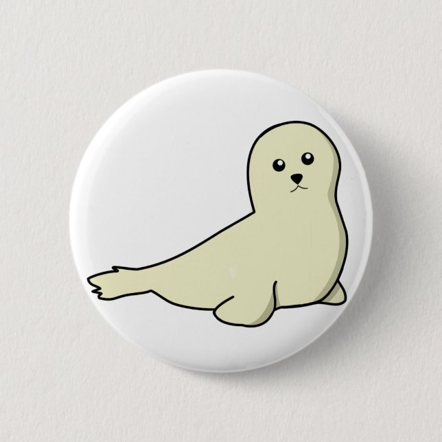 Badge Rond 5 Cm Bouton de phoque de harpé de bébé (Devant)