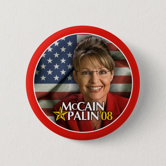 Badge Rond 5 Cm Bouton de photo de Sarah Palin (Devant)