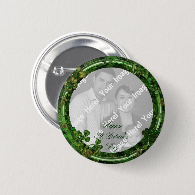 Badge Rond 5 Cm Bouton de photo du jour de St Patrick (Devant & derrière)