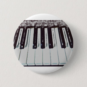 Badge Rond 5 Cm Bouton de piano