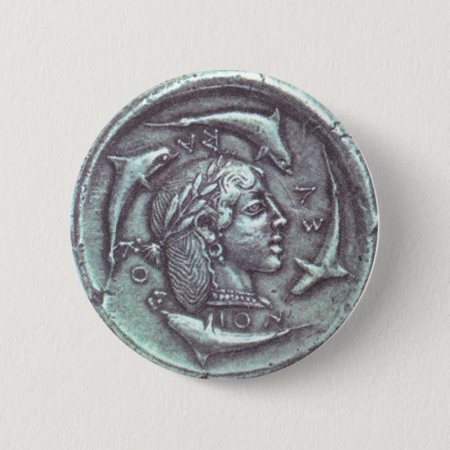 Badge Rond 5 Cm bouton de pièce grecque antique (Devant)