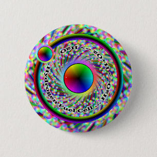 Badge Rond 5 Cm Bouton de pile à combustible d'hydrogène