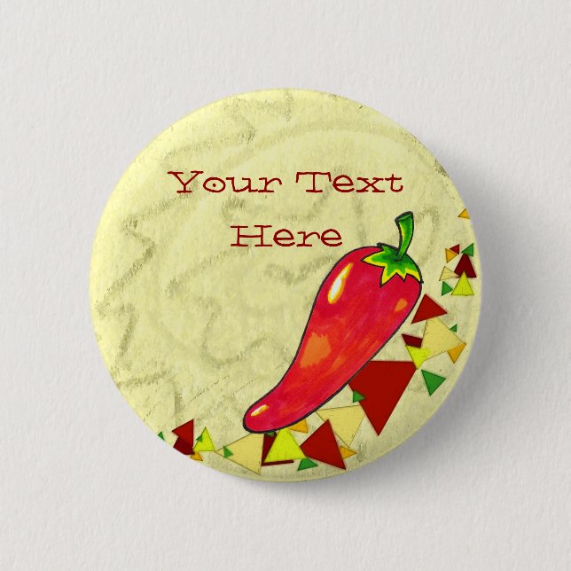 Badge Rond 5 Cm Bouton de piment (Devant)