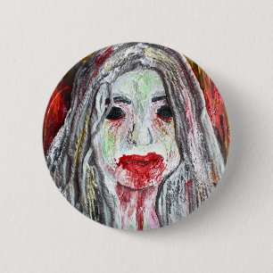 Badge Rond 5 Cm Bouton de Pin de fille de zombi