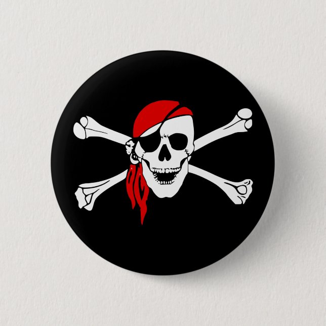 Badge Rond 5 Cm bouton de pirate crâne (Devant)