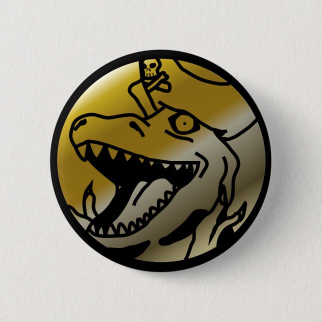 Badge Rond 5 Cm Bouton de pirate de dinosaure (Devant)