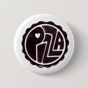 BADGE ROND 5 CM BOUTON DE PIZZA D'AMOUR