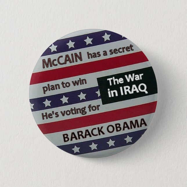 Badge Rond 5 Cm Bouton de plan secret d'Obama (Devant)