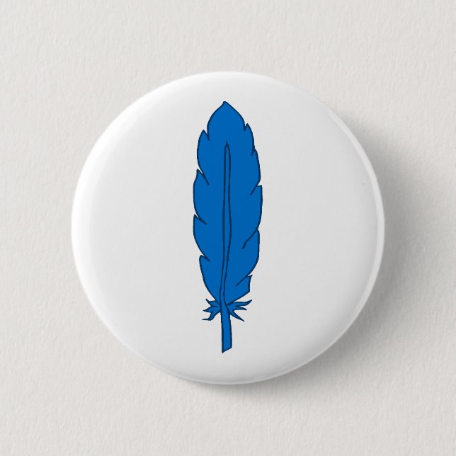 Badge Rond 5 Cm Bouton de plume bleu clan SCA (Devant)